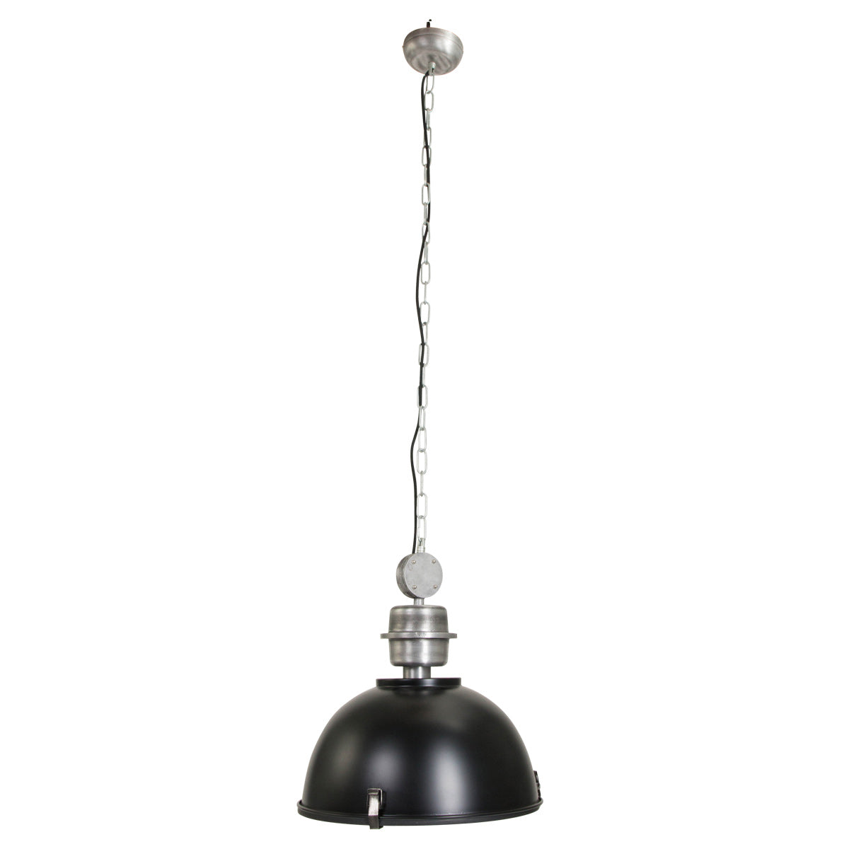 Hanglamp Bikkel 7586ZW zwarte industriële stalen lamp