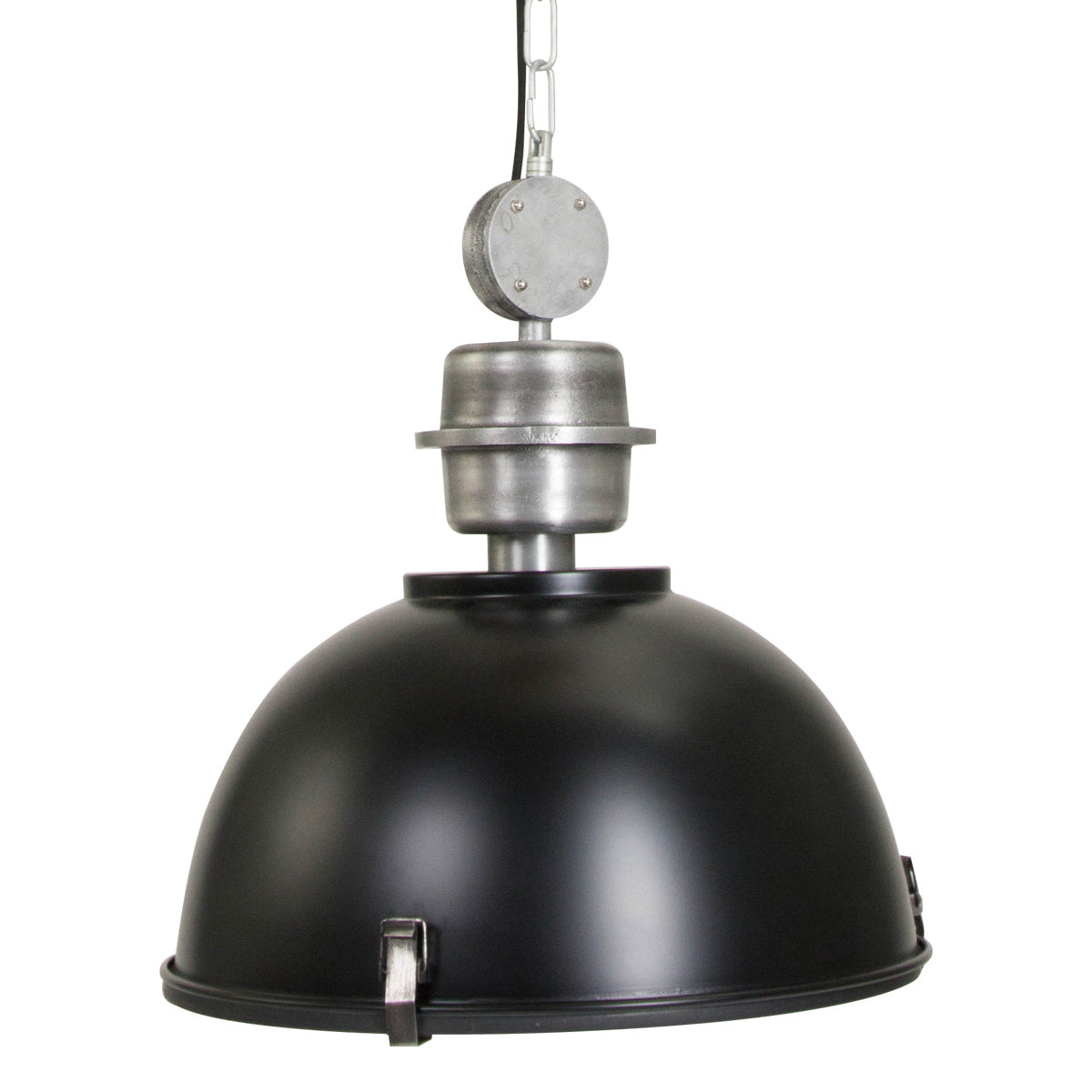 Hanglamp Bikkel 7586ZW zwarte industriële stalen lamp