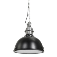 Hanglamp Bikkel 7586ZW zwarte industriële stalen lamp