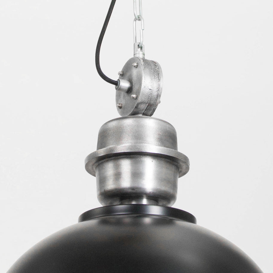 Hanglamp Bikkel 7586ZW zwarte industriële stalen lamp