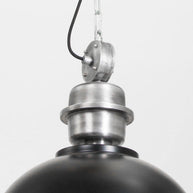 Hanglamp Bikkel 7586ZW zwarte industriële stalen lamp