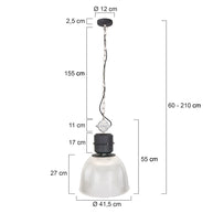 Hanglamp Clearvoyant 7695ZW - industrieel met transparante kap en zwarte details