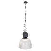 Hanglamp Clearvoyant 7695ZW - industrieel met transparante kap en zwarte details