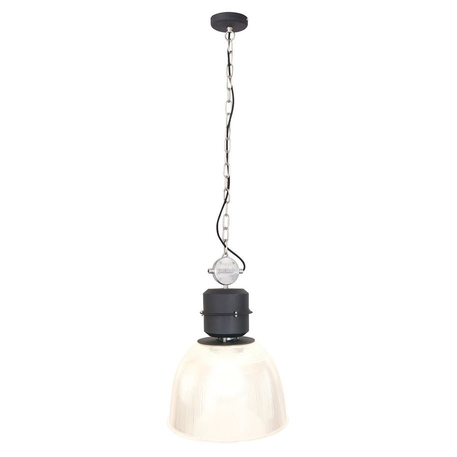 Hanglamp Clearvoyant 7695ZW - industrieel met transparante kap en zwarte details