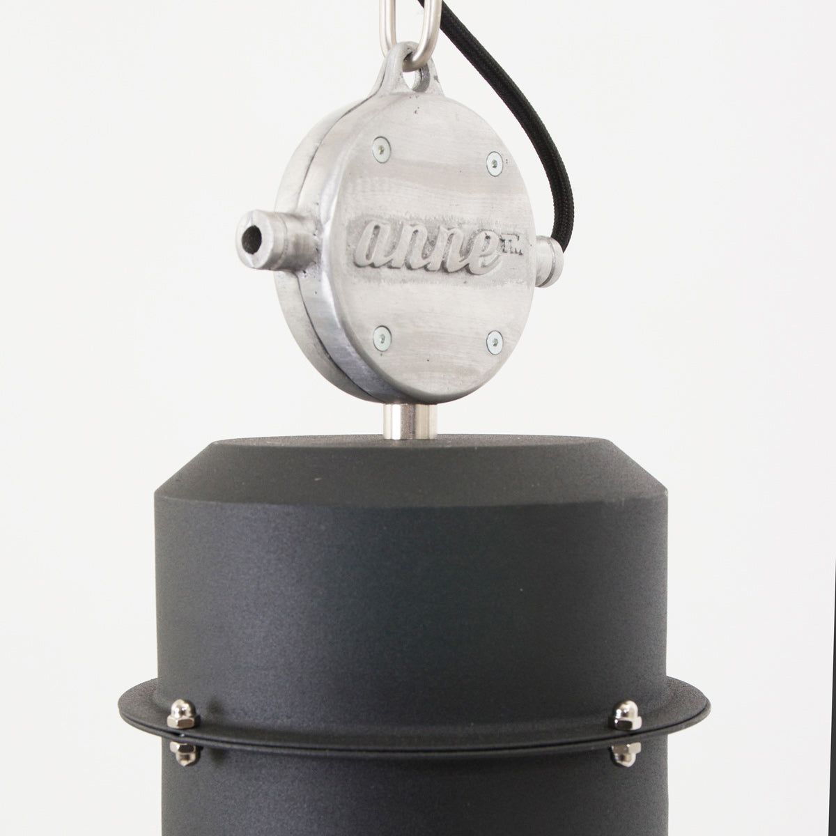 Hanglamp Clearvoyant 7695ZW - industrieel met transparante kap en zwarte details
