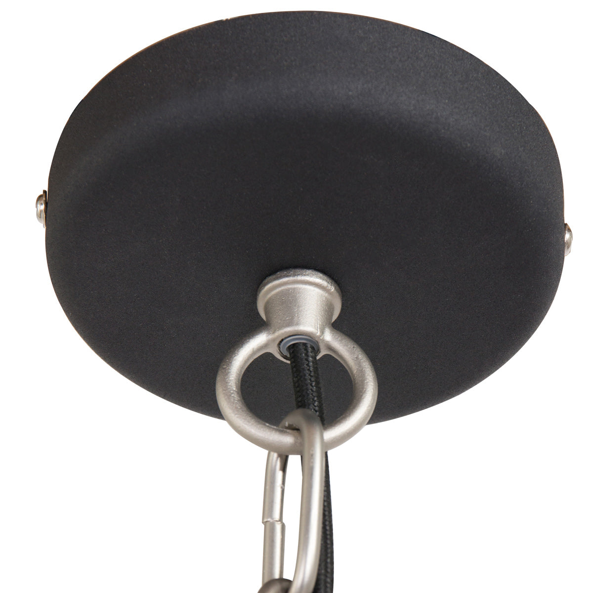 Hanglamp Clearvoyant 7695ZW - industrieel met transparante kap en zwarte details