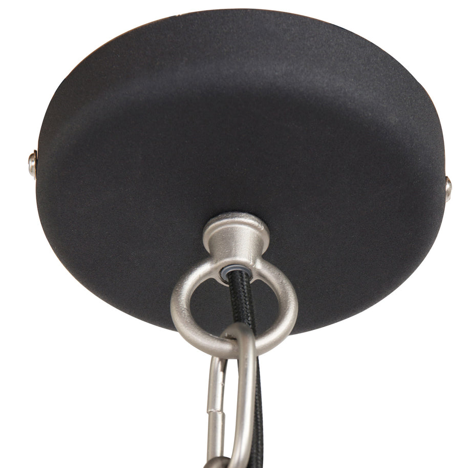 Hanglamp Clearvoyant 7695ZW - industrieel met transparante kap en zwarte details