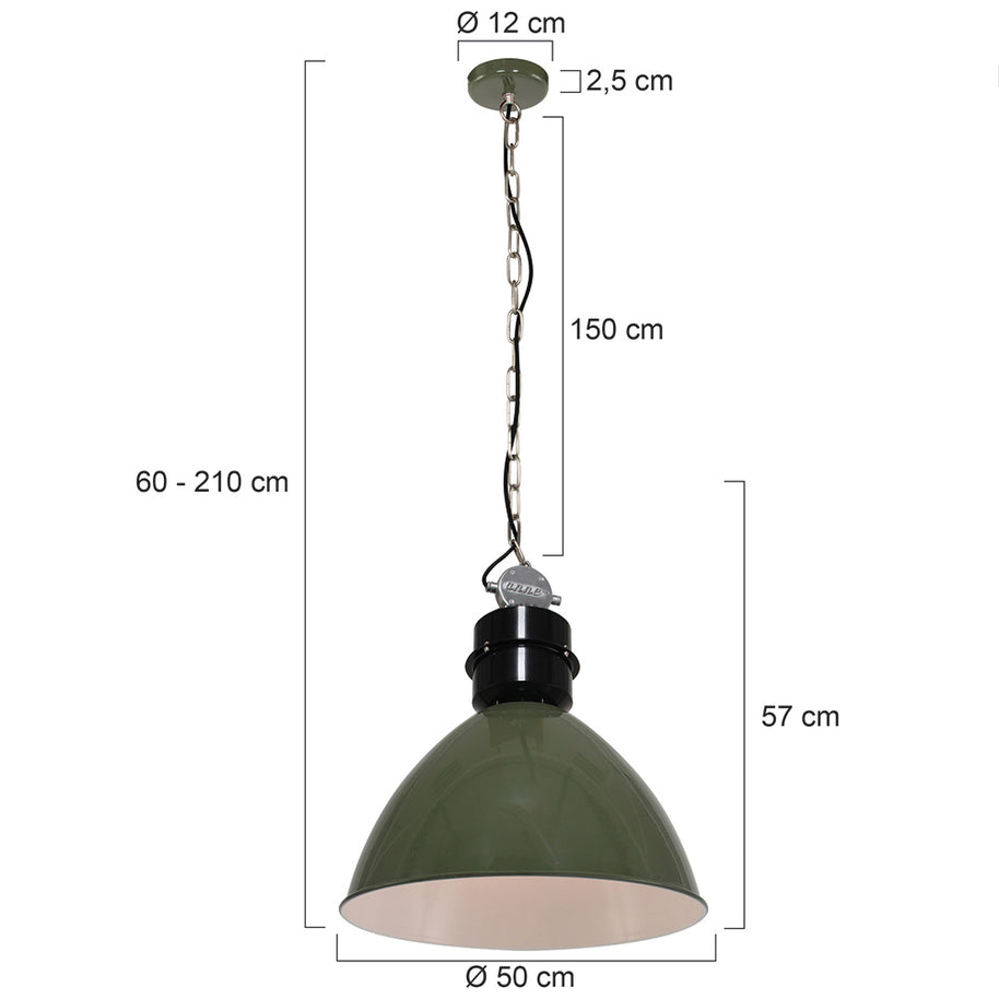 Olijfgroene hanglamp Frisk 7696G – stoer en landelijk ontwerp