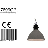Industriële Grijze Hanglamp Frisk 7696GR – Robuust en Stijlvol