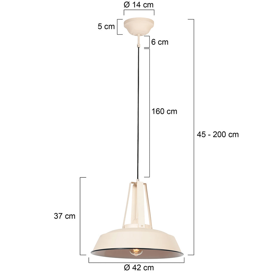 Crèmekleurige hanglamp Eden 7704CR – landelijke stijl en tijdloos ontwerp