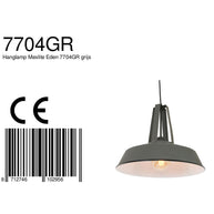 Grijze hanglamp Eden 7704GR met E27‑fitting