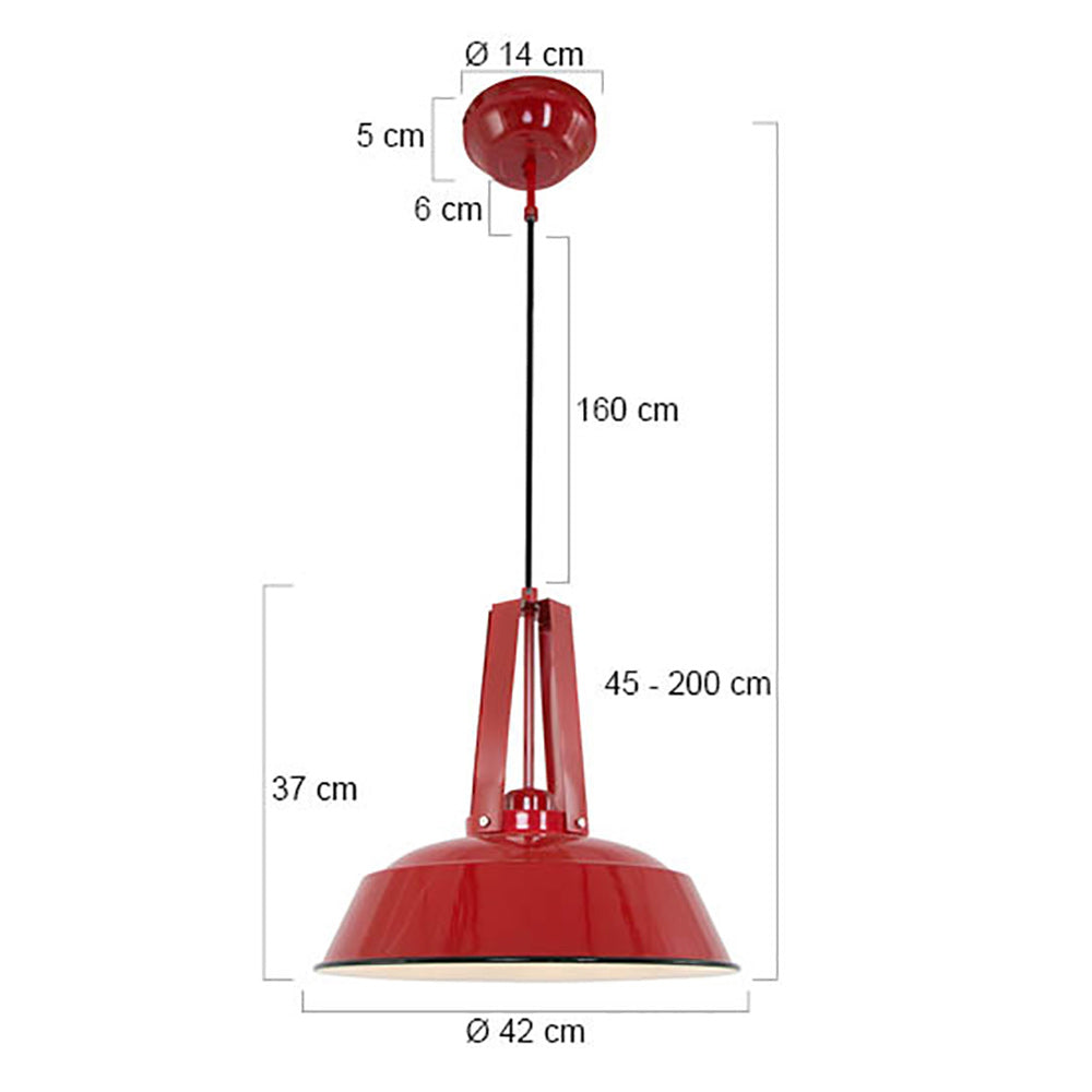 Rode hanglamp Eden 7704RO E27 fitting