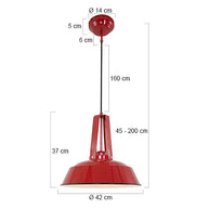 Rode hanglamp Eden 7704RO E27 fitting