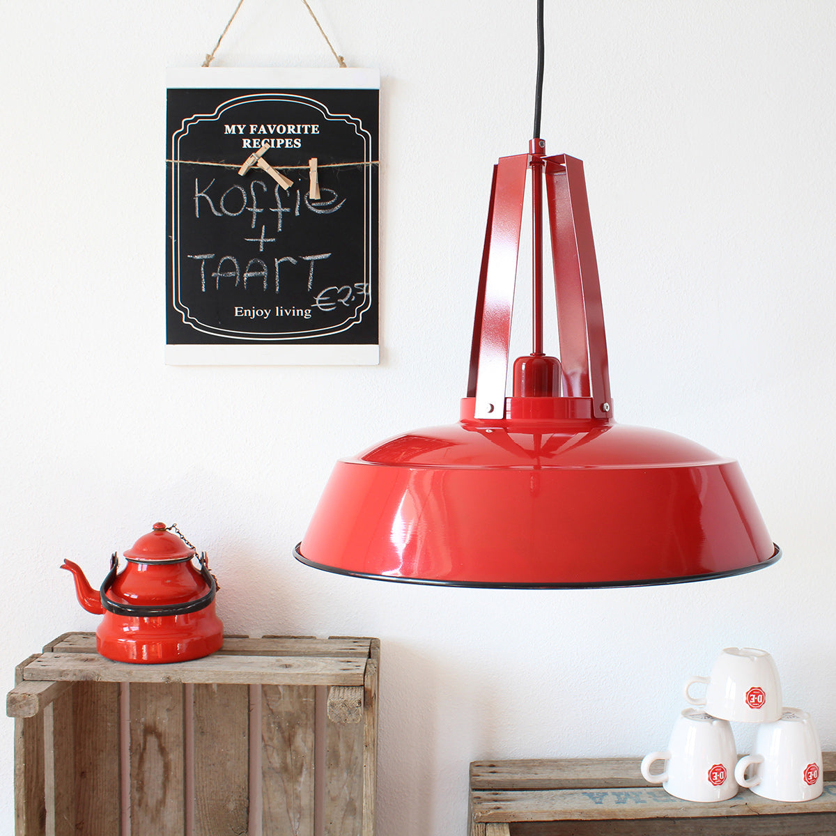 Rode hanglamp Eden 7704RO E27 fitting
