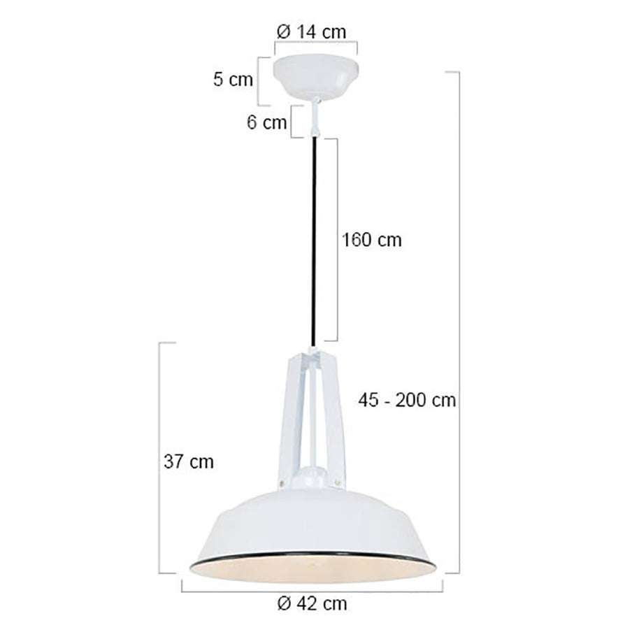 Hanglamp Eden 7704W wit rond 42 cm E27-fitting