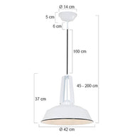 Hanglamp Eden 7704W wit rond 42 cm E27-fitting