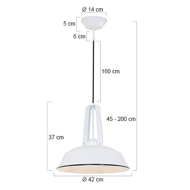 Hanglamp Eden 7704W wit rond 42 cm E27-fitting