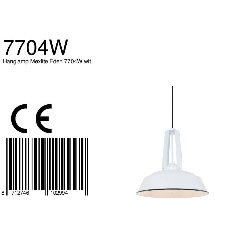 Hanglamp Eden 7704W wit rond 42 cm E27-fitting