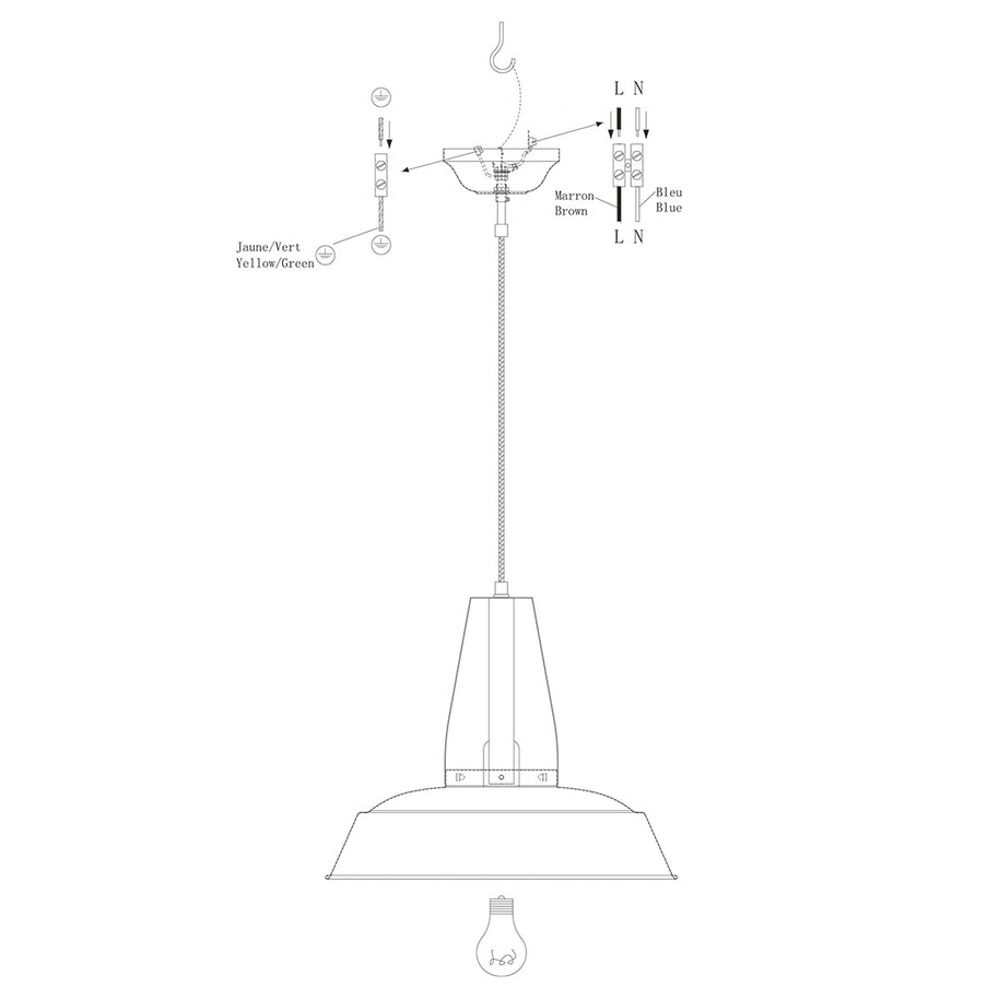 Zwarte hanglamp Eden 7704ZW E27 fitting