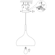 Witte Scandinavische hanglamp Bjorr 7730W Ø33cm