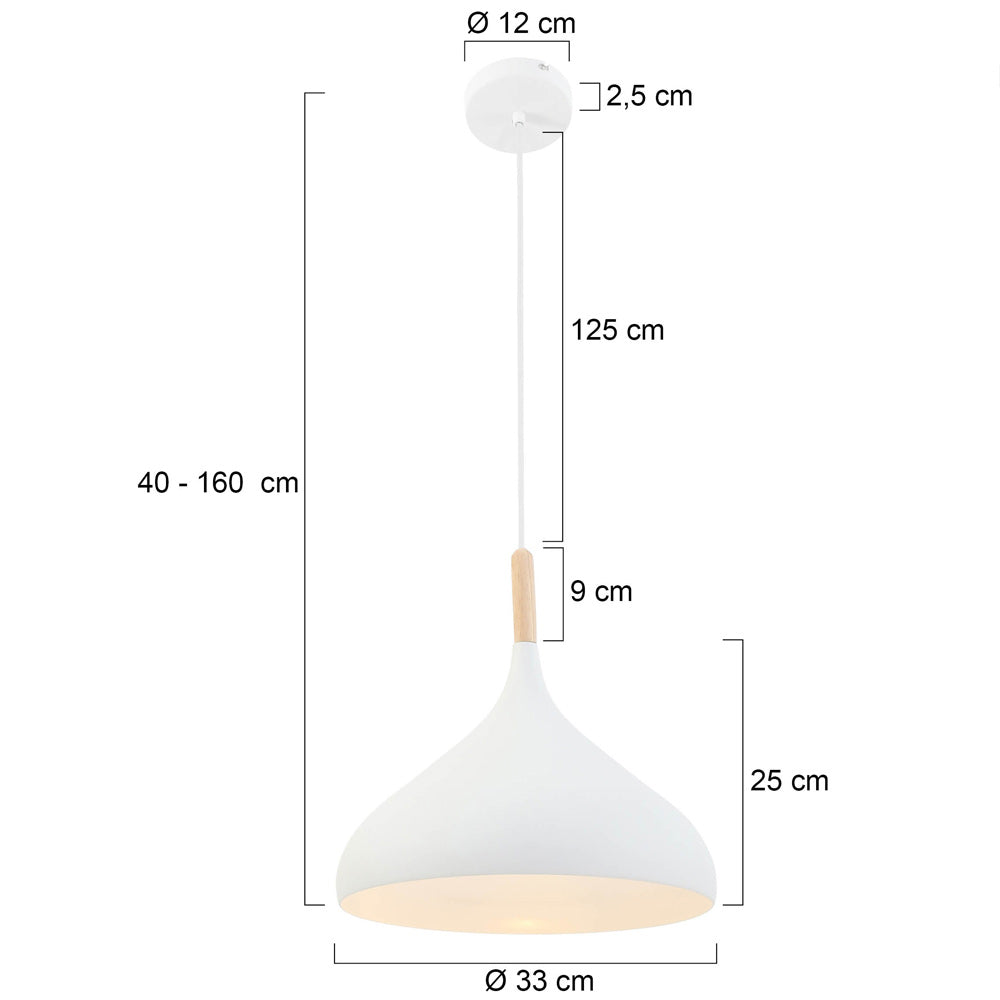 Witte Scandinavische hanglamp Bjorr 7730W Ø33cm