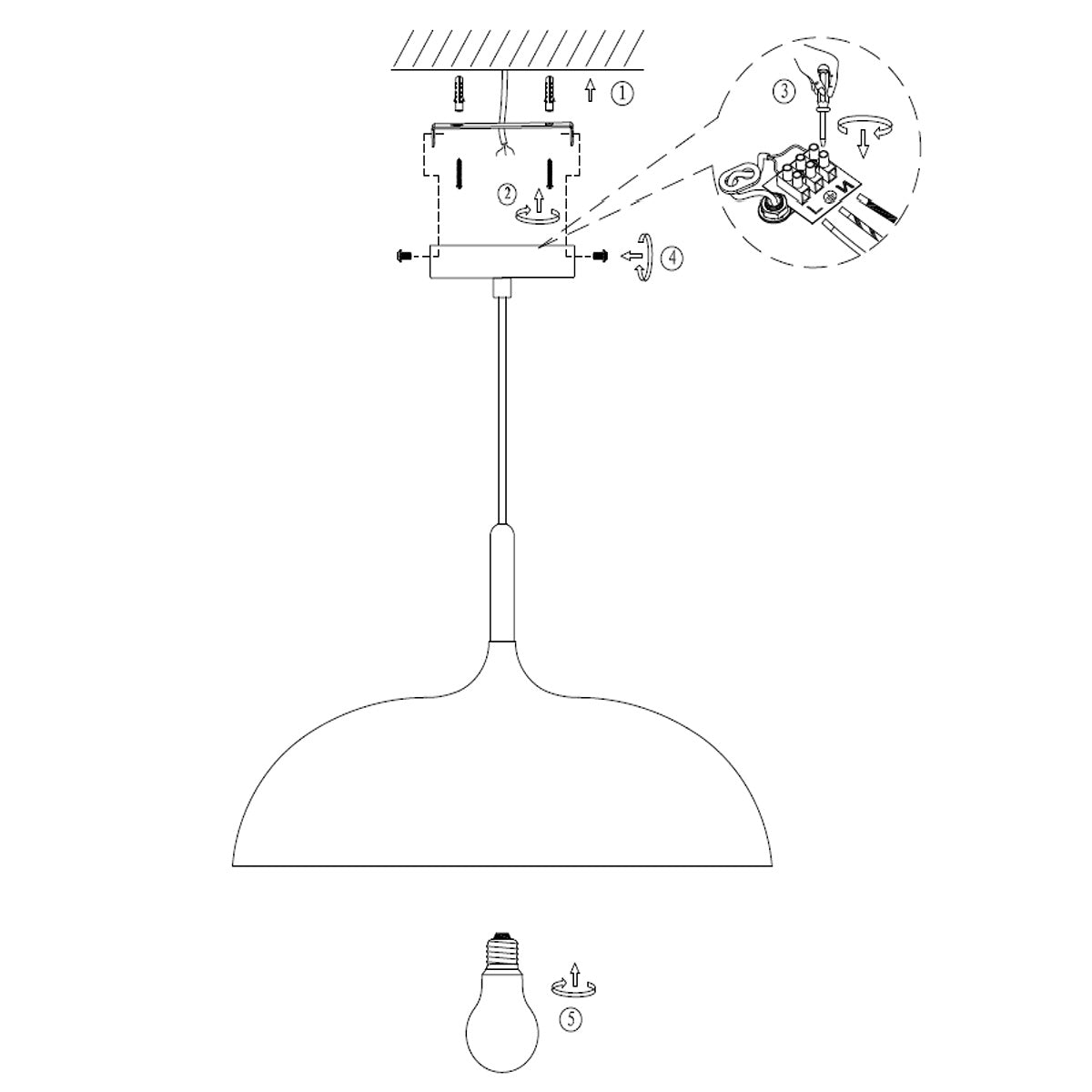 Witte Scandinavische hanglamp Bjorr 7731W Ø45 cm