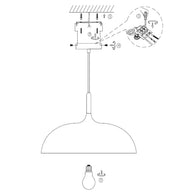 Witte Scandinavische hanglamp Bjorr 7731W Ø45 cm