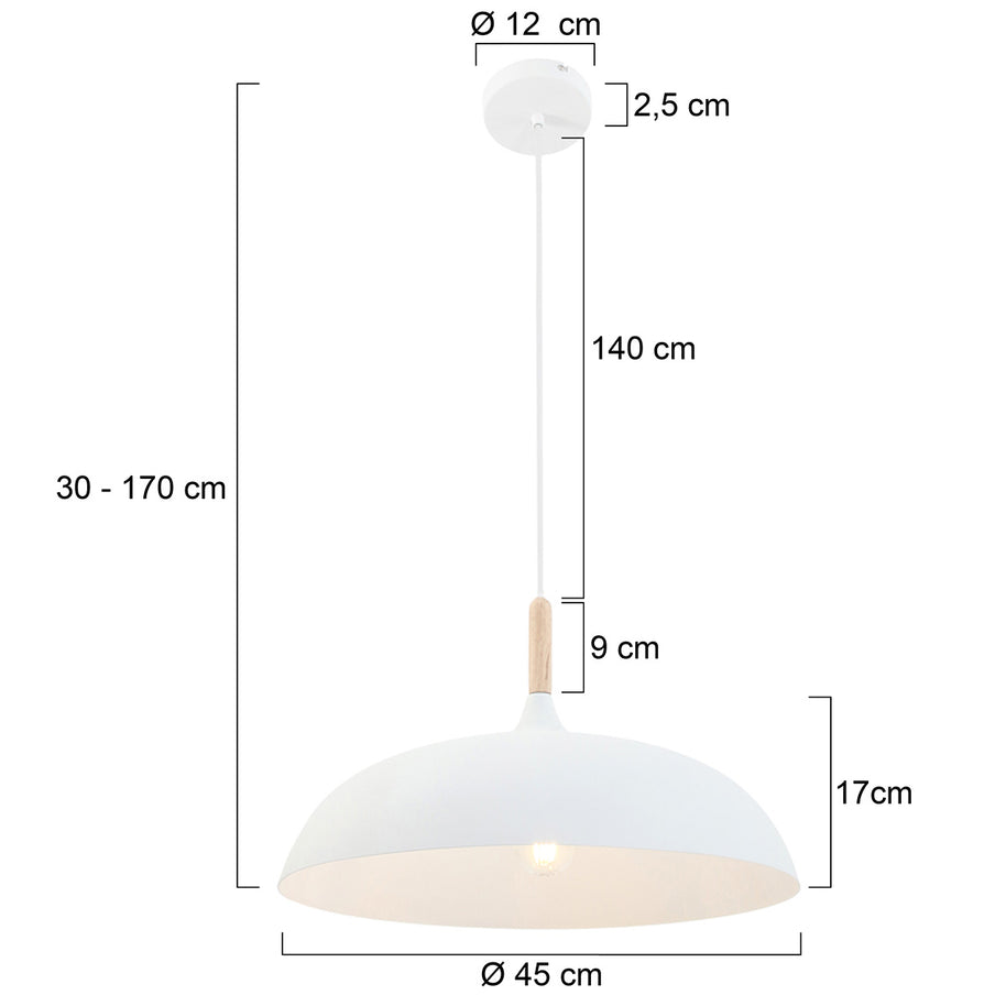 Witte Scandinavische hanglamp Bjorr 7731W Ø45 cm