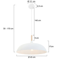 Witte Scandinavische hanglamp Bjorr 7731W Ø45 cm