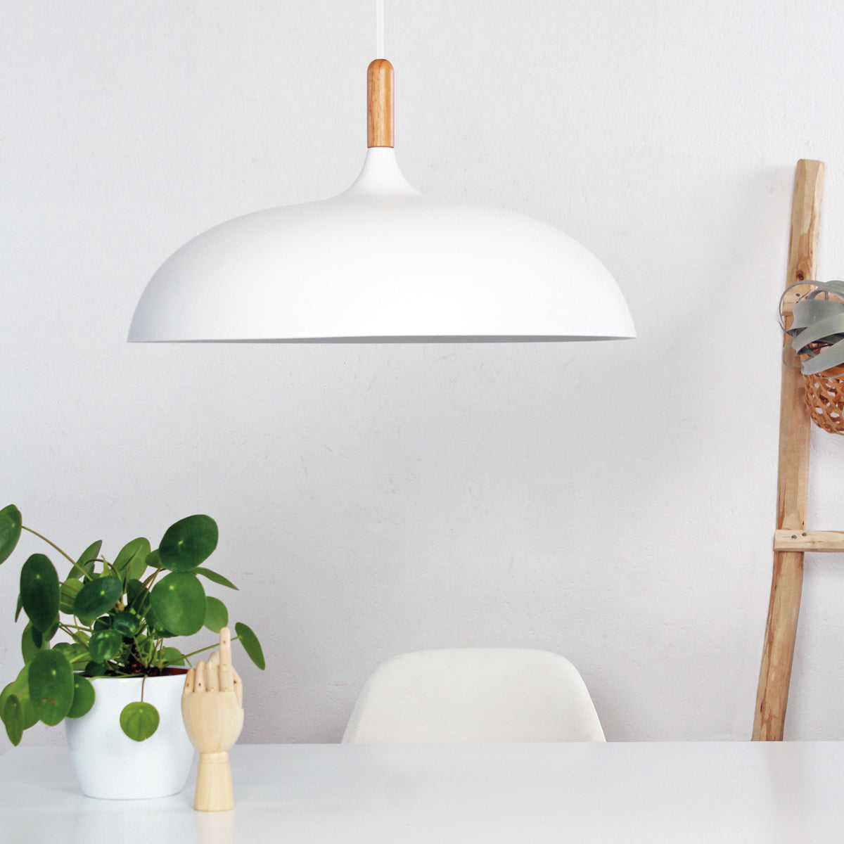 Witte Scandinavische hanglamp Bjorr 7731W Ø45 cm