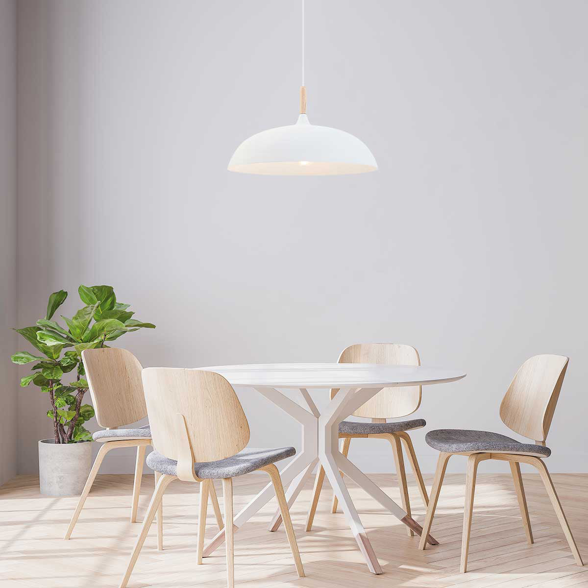 Witte Scandinavische hanglamp Bjorr 7731W Ø45 cm