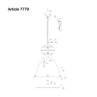 Grijze industriële hanglamp Densi 7779GR Ø47 cm