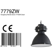 Zwarte industriële hanglamp Densi 7779ZW Ø47 cm