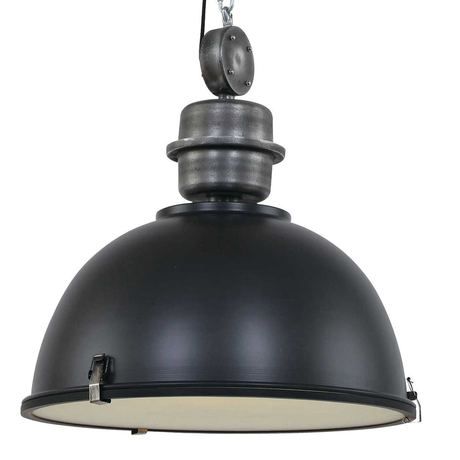 Hanglamp Bikkel XXL 7834ZW robuuste zwarte hanglamp Ø52 cm