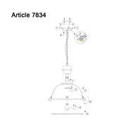 Hanglamp Bikkel XXL 7834ZW robuuste zwarte hanglamp Ø52 cm