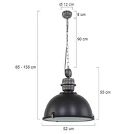 Hanglamp Bikkel XXL 7834ZW robuuste zwarte hanglamp Ø52 cm