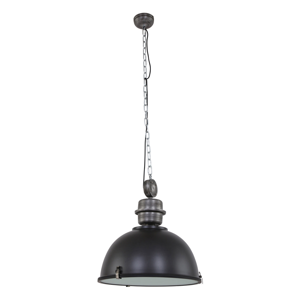Hanglamp Bikkel XXL 7834ZW robuuste zwarte hanglamp Ø52 cm