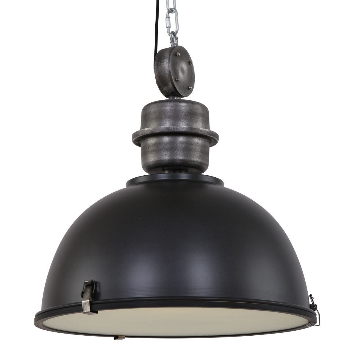 Hanglamp Bikkel XXL 7834ZW robuuste zwarte hanglamp Ø52 cm