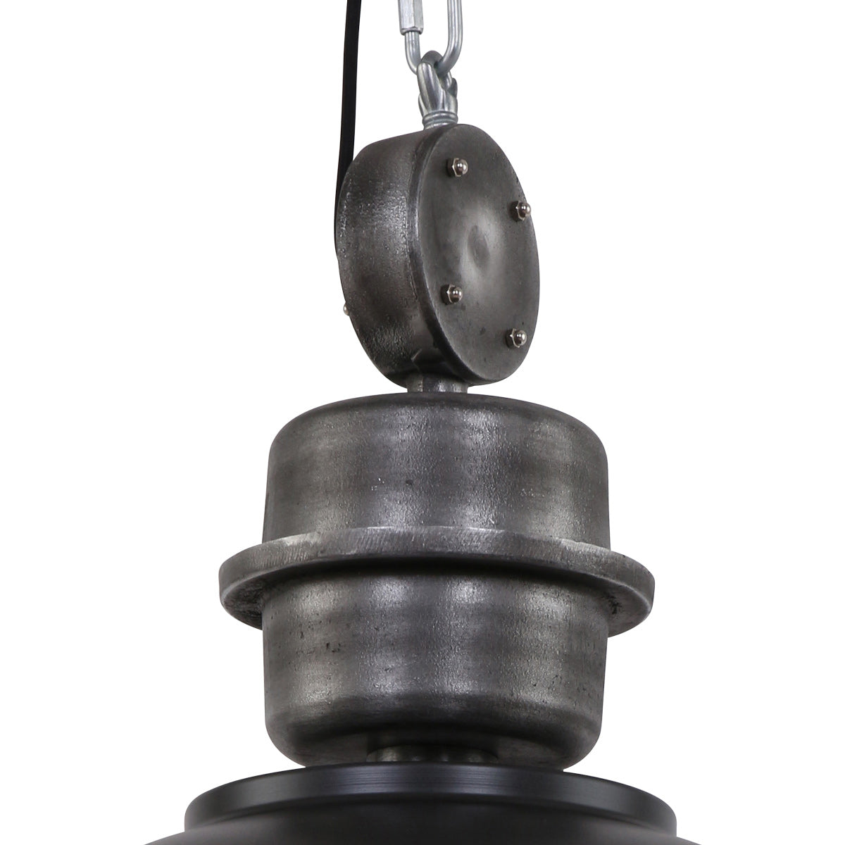 Hanglamp Bikkel XXL 7834ZW robuuste zwarte hanglamp Ø52 cm