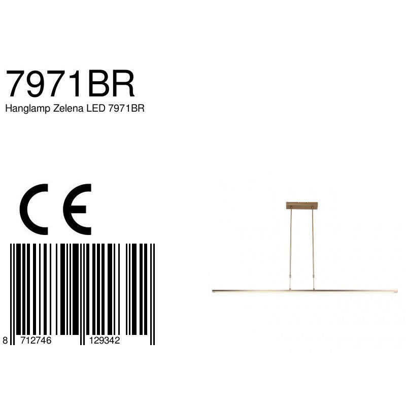 Hanglamp Zelena 7971BR, bronzen LED-lamp met dimbaar licht