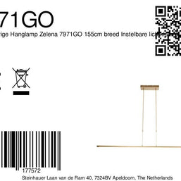 Hanglamp Zelena 7971GO gouden LED lamp met regelbaar licht