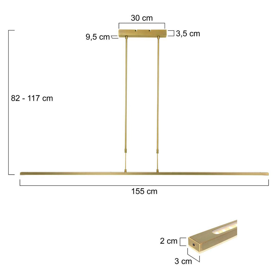 Hanglamp Zelena 7971GO gouden LED lamp met regelbaar licht