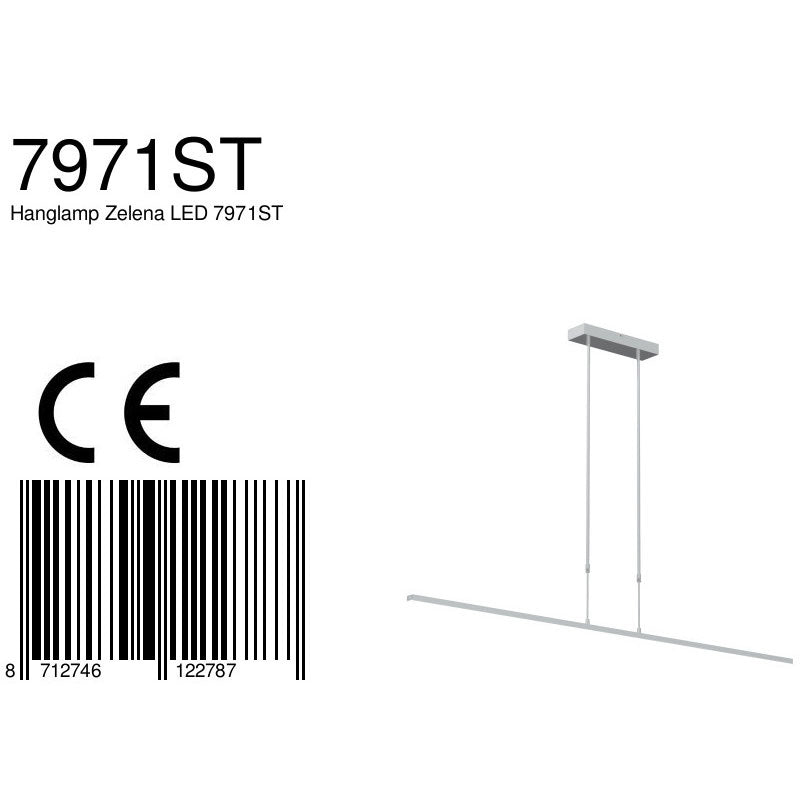 Hanglamp Zelena 7971ST stalen LED-lamp met regelbaar licht