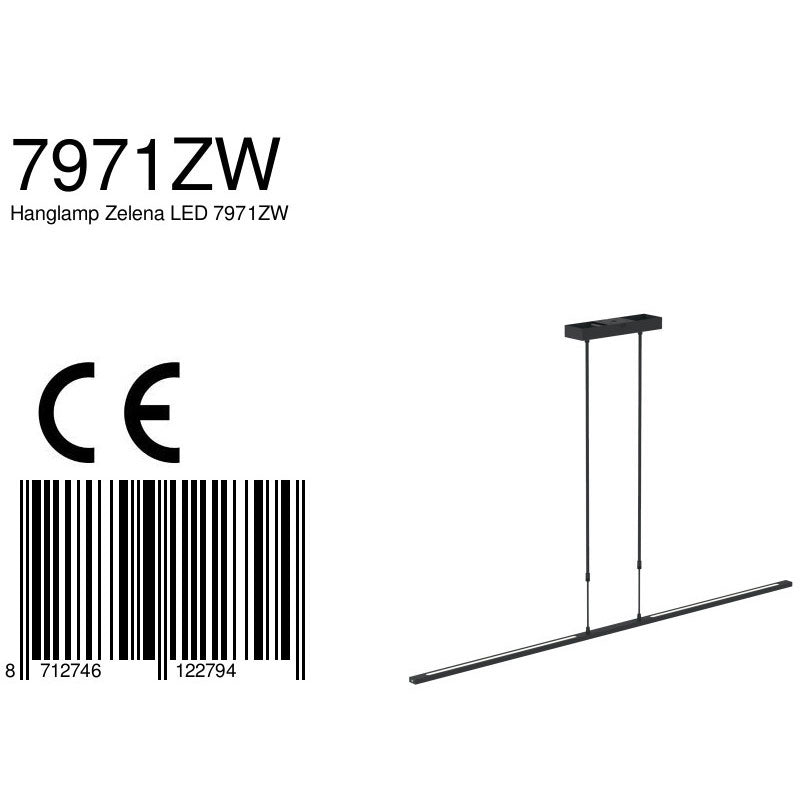 Hanglamp Zelena 7971ZW zwarte LED-lamp met instelbaar licht