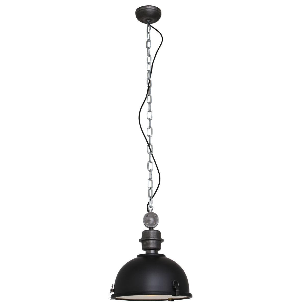 Hanglamp Bikkel 7978ZW - zwarte industriële blikvanger Ø32