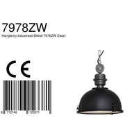 Hanglamp Bikkel 7978ZW - zwarte industriële blikvanger Ø32