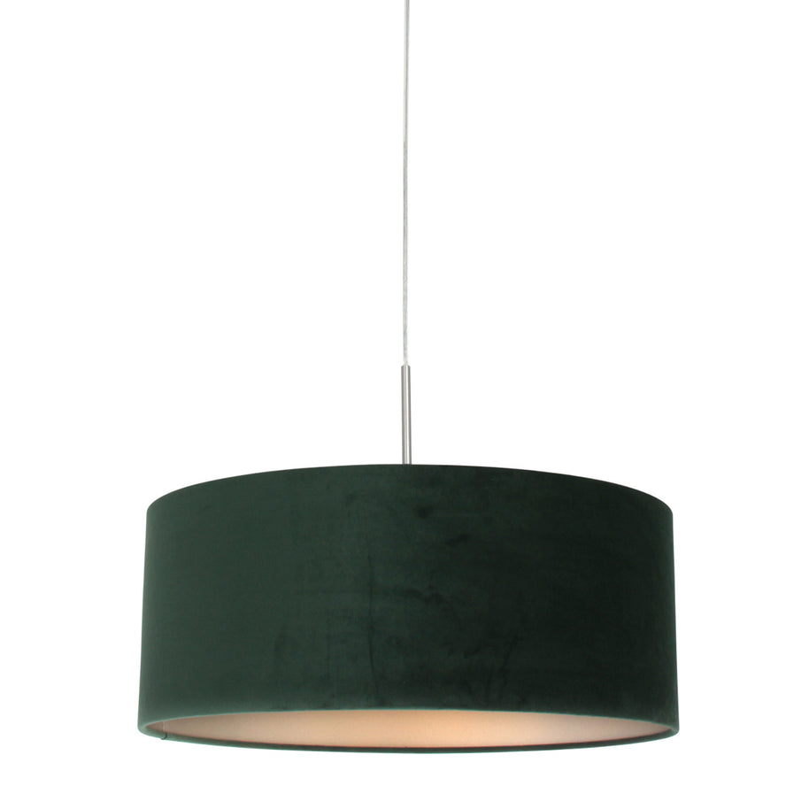 Hanglamp Sparkled Light 8148ST, staal met luxe groene velourskap