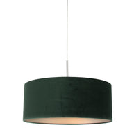 Hanglamp Sparkled Light 8148ST, staal met luxe groene velourskap