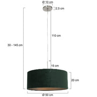 Hanglamp Sparkled Light 8148ST, staal met luxe groene velourskap