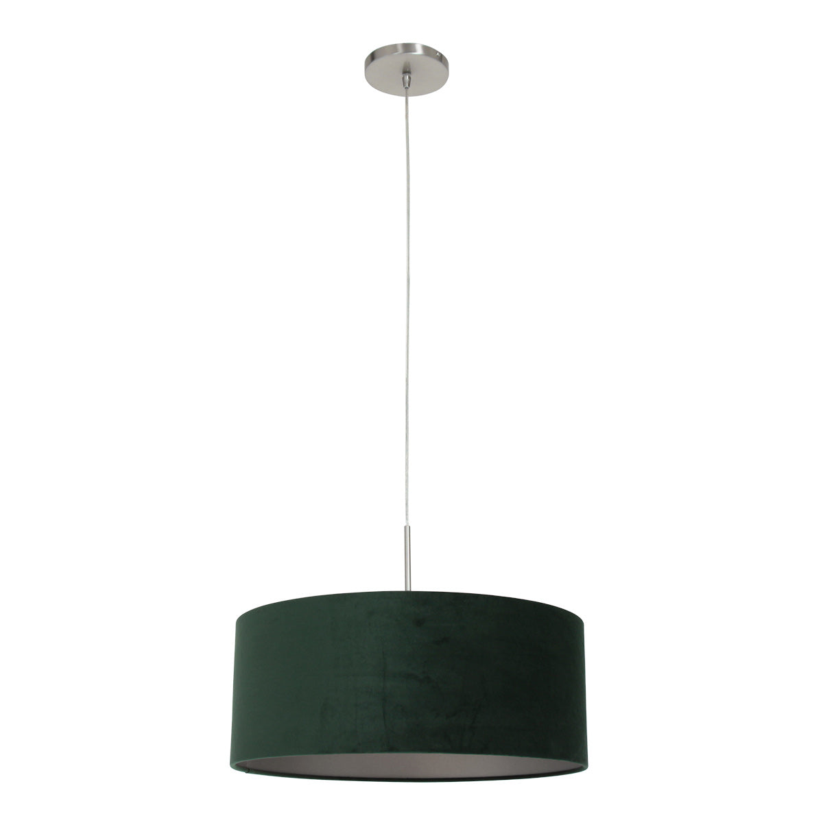 Hanglamp Sparkled Light 8148ST, staal met luxe groene velourskap